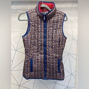 Tommy Hilfiger Puffer Vest Women Small Multicolor Patterned Zip Polyester Down.